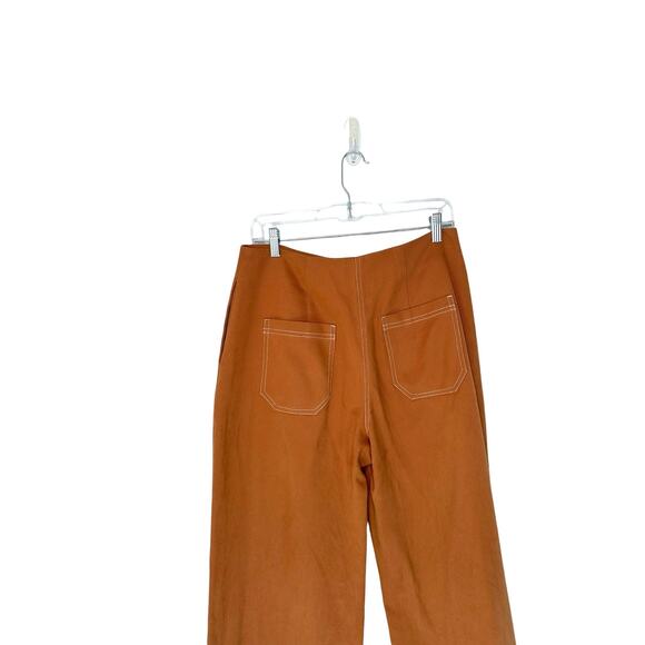 OhSevenDays Brown Copper High Waisted‎ Pick Pocket Wide Leg Trousers Size XL - Picture 11 of 16